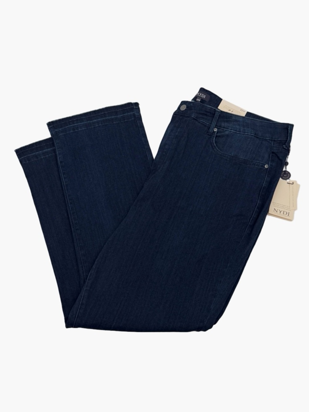 NYDJ High Straight Released Hem Jeans Dark Wash Highway Lift Tuck 22W NWT